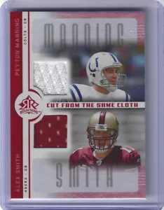 PEYTON MANNING / ALEX SMITH 2005 REFLECTIONS CUT FROM THE SAME CLOTH GAME JERSEY - Picture 1 of 2