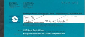 Airline Ticket - KLM - 2 Flight Format - 1966 (T494) - Bild 1 von 1