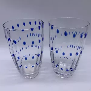 Set 2 bicchieri Pier One Optic Blue Dot - Foto 1 di 4