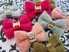 12 Hand Made Gold Buckle Fabric Knit Bow Applique/Craft/Trim/Dress H221-Color