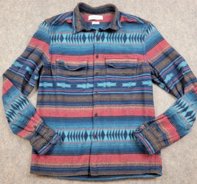 Camisa Urban Outfitters Para Hombre Pequeña Franela Occidental Azteca Manga Larga Abotonada Foto 1 de 4