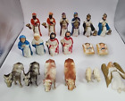 19 Hard Celluloid Plastic Nativity Figures Vintage Christmas  *READ DESCRIPTION*