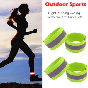 2 Pack Reflective Armbands Wristbands Arm Wrist Ankle Bands for Running Jogging - Picture 1 of 13