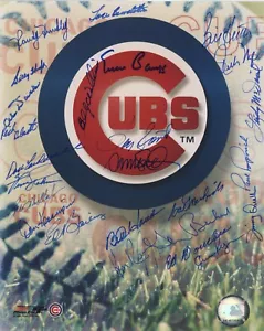 Cubs Oldtimer Banks, Jenkins, Sandberg, Santo (27 sigs) signed 8x10 Photo COA - Bild 1 von 3