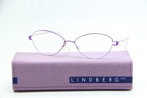 NEW LINDBERG JULIJA COL. 75 PURPLE GUNMETAL AUTHENTIC EYEGLASSES 44-14 - Picture 1 of 4