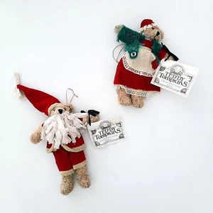NWT Bundle 2 Teddy Tompkins Collectible Bears c.1997, Mr. & Mrs. Claus Christmas - Picture 1 of 7