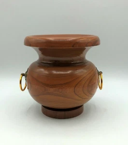 Jarrón/urna de madera torneada a mano. 5" de ancho x 5,25" de alto. - Imagen 1 de 7
