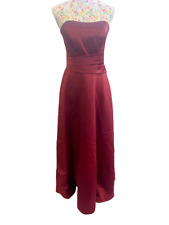 Dynasty Prom Dress Size 10 Evening Burgundy Red Beaded Satin Vintage Charity