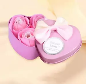 Pink Roses Gift Boxed Artificial Flower Scented Bath Soap All Occasions - Picture 1 of 2