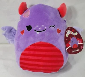 Squishmallows: ATWATER THE LOVE MONSTER 8" Valentines Winking Hearts Stripes Toy - Picture 1 of 4