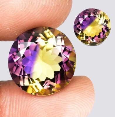 1 Pair 6 x 6 MM Natural Bi-Color Bolivia Ametrine Untreated Gemstone Certified - Image 1 of 4