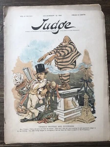 Antique December 19, 1891 Judge Magazine Political - Picture 1 of 10