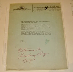 1959 signiertes MGM Dokument Peter Rabe John Inglis Hall William Kozlenko .... - Bild 1 von 5