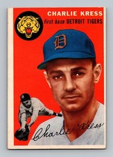 1954 Topps #219 Charlie Kress VGEX-EX Detroit Tigers Baseball Card
