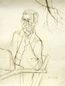 Heinrich Burkhardt 1904-1985 Altenburg / Zeichnung Portrait "Frau W." 20.9.1969 - Picture 1 of 15
