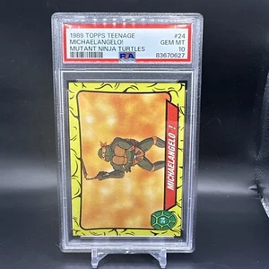 1989 Topps Teenage Mutant Ninja Turtles Collector's #24 Michaelange PSA 10 - Picture 1 of 2