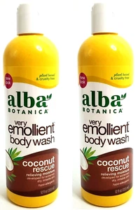 (2 ) Alba Botanica Very Emollient BODY WASH Coconut Rescue 12 oz - PRIORITY MAIL - Picture 1 of 1