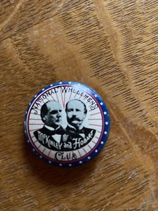 McKINLEY / HOBART National Wheelmen's Club 1 1/8" Political Campaign Button Pin - Bild 1 von 5