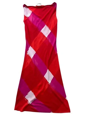 Y2K порты International платье женщин 4 красный розовый Argyle без рукавов чистый Artsy - Изображение 1 из 4