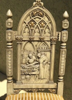 Silla auxiliar/comedor gótica de principios de 1900 Foto 1 de 3