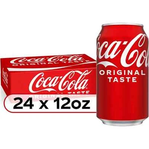 Coca-Cola Classic Soda Pop, Lattine da 12 fl oz, Confezione da 24 - Foto 1 di 7