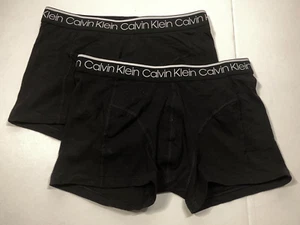 Calvin Klein Trunk Style Boxer Briefs - Small - 2 Pair - Black - NP26730 - Picture 1 of 2