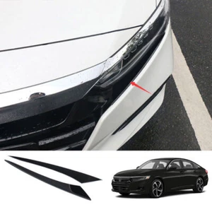 Para Honda Accord 2018-2022 Acero Negro Faro Delantero Lámpara Ceja Cubierta Borde - Imagen 1 de 8