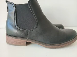 Graceland Black Faux Leather Pull On Chelsea Ankle Boots Size UK 6.5 - Picture 1 of 17