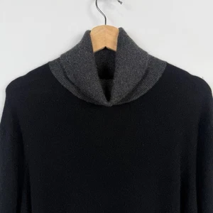 Tasso Elba 100% Cashmere Turtleneck Men's XLarge Black Gray Pullover Sweater - Picture 1 of 11