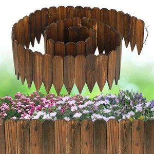 Wooden Garden Edging - 13.1ft x 11.8in Pine Landscape Border, Flexible Weathe... - Picture 1 of 7