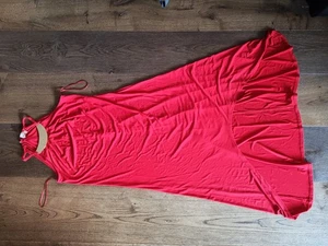 MICHAEL Michael Kors Maxikleid rot Neckholder mit goldenem Halsband - asymmetrischer Saum - M - Bild 1 von 5
