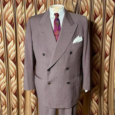 Traje Doble Pecho Años 40 Talla 46 48 Marrón Claro XL  Foto 1 de 4
