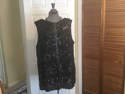 Stenay Vintage Beaded Long Vest/Sleeveless Top Women’s Large  Formal Silk/Poly - Image 1 of 4