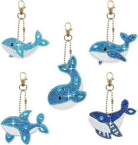 6 Pcs Diamond Painting Keychain Kits, Double Sided Art Whale - Picture 1 of 6