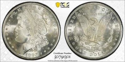 1880 S PCGS MS67 - Silver Morgan Dollar $1 US Coin #57937A - Image 1 of 4