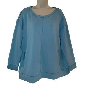 Neu Chicos 2 Zenergy Kontrastnähte Tunika LS Top Sweatshirt Sonnenwende blau Neu mit Etikett - Bild 1 von 16