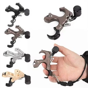 Archery Compound Bow Thumb Release Aid Manual 3 4 Finger Button Shooting RH LH - Picture 1 of 17