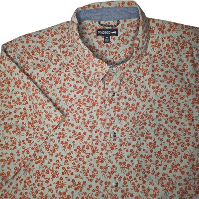 TOAD & CO Mens Fletch SS Shirt Short Sleeve Floral Print Organic Cotton Size M - Image 1 of 4