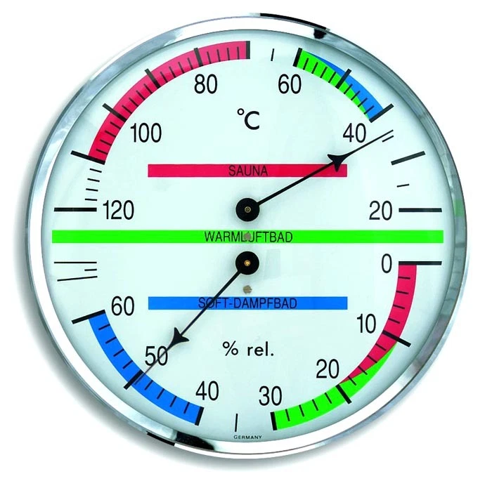 TFA-DOSTMANN TFA 40.1013 Sauna Termometro Igrometro Orologio Sauna Analogico Bagno Vapore Bimetallo Clima