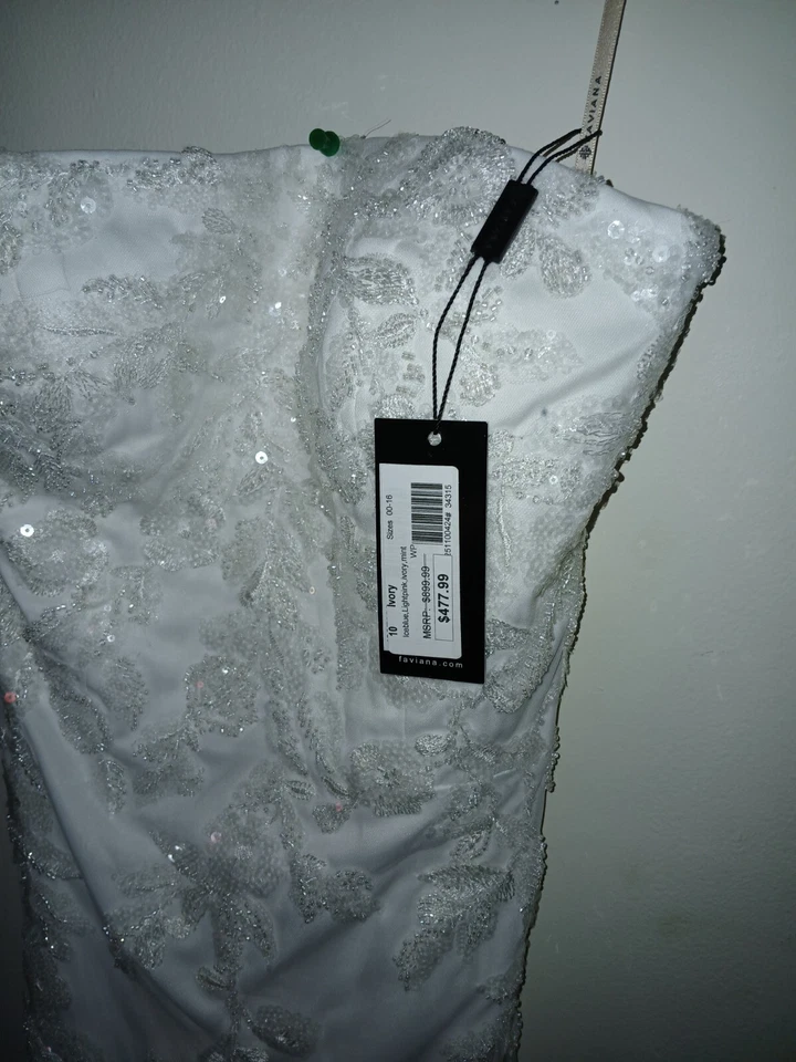 Bridess Strapless White Bridal Gown Wedding Dress Size 10 -12 New With Tag - Image 1 of 4