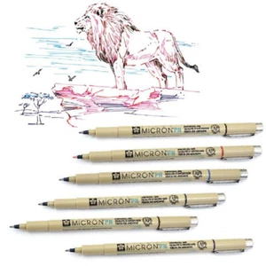 Sakura Pigma Micron PN 6PK Colour Marker Set Technical Sketching Drawing Pens - Picture 1 of 7