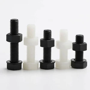 10x M8*30 Nylon Sechskantschrauben DIN 933 Vollgewinde+Muttern Unterlegscheiben - Bild 1 von 6