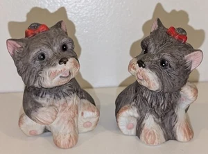 Scottish Terrier Scottie Puppy Dog Figurines Porcelain HOMCO 1475 Set 2 - Picture 1 of 11