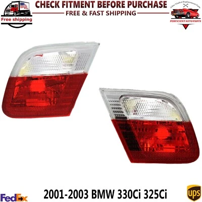 Luz trasera lente y carcasa halógena interior izquierda y derecha para 01-03 BMW 330Ci 325Ci Foto 1 de 4