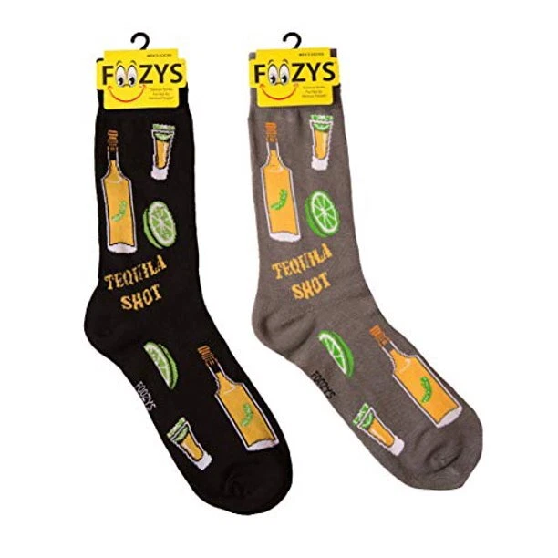 2 pares de calcetines Foozys para hombre Tequila Shot lima agave bebida alcohólica Foto 1 de 1