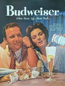 Anuncio impreso Budweiser 1959 vintage Where There's Life...There's Bud. - Imagen 1 de 1