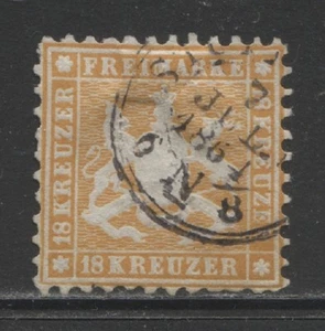 Germany States 1863 WURTTEMBERG 18 Kreuzer issue used $ 600.00 - Picture 1 of 1