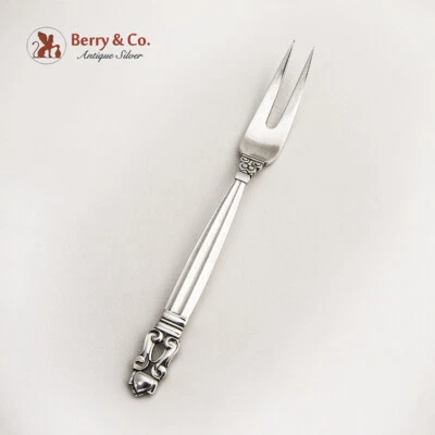 Georg Jensen Acorn Two Tine Lemon Fork Sterling Silver Denmark - Image 1 of 3