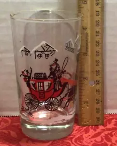 8 Vintage Binswanger ANCHOR HOCKING Glass Co Stagecoach Horses Christmas Glasses - Picture 1 of 7