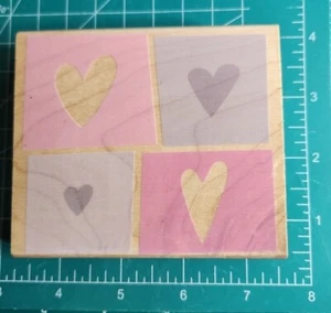 Hero Arts- 4 Hearts- Collage- EUC- Rubber Stamp  B3 - Picture 1 of 6